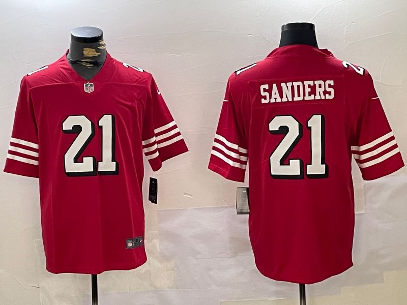 Men San Francisco 49ers #21 Sanders Red 2024 Nike Vapor Limited NFL Jersey style 1->san francisco 49ers->NFL Jersey